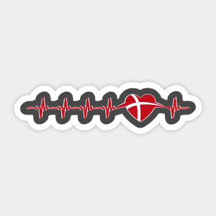 Danish heartbeat flag Sticker